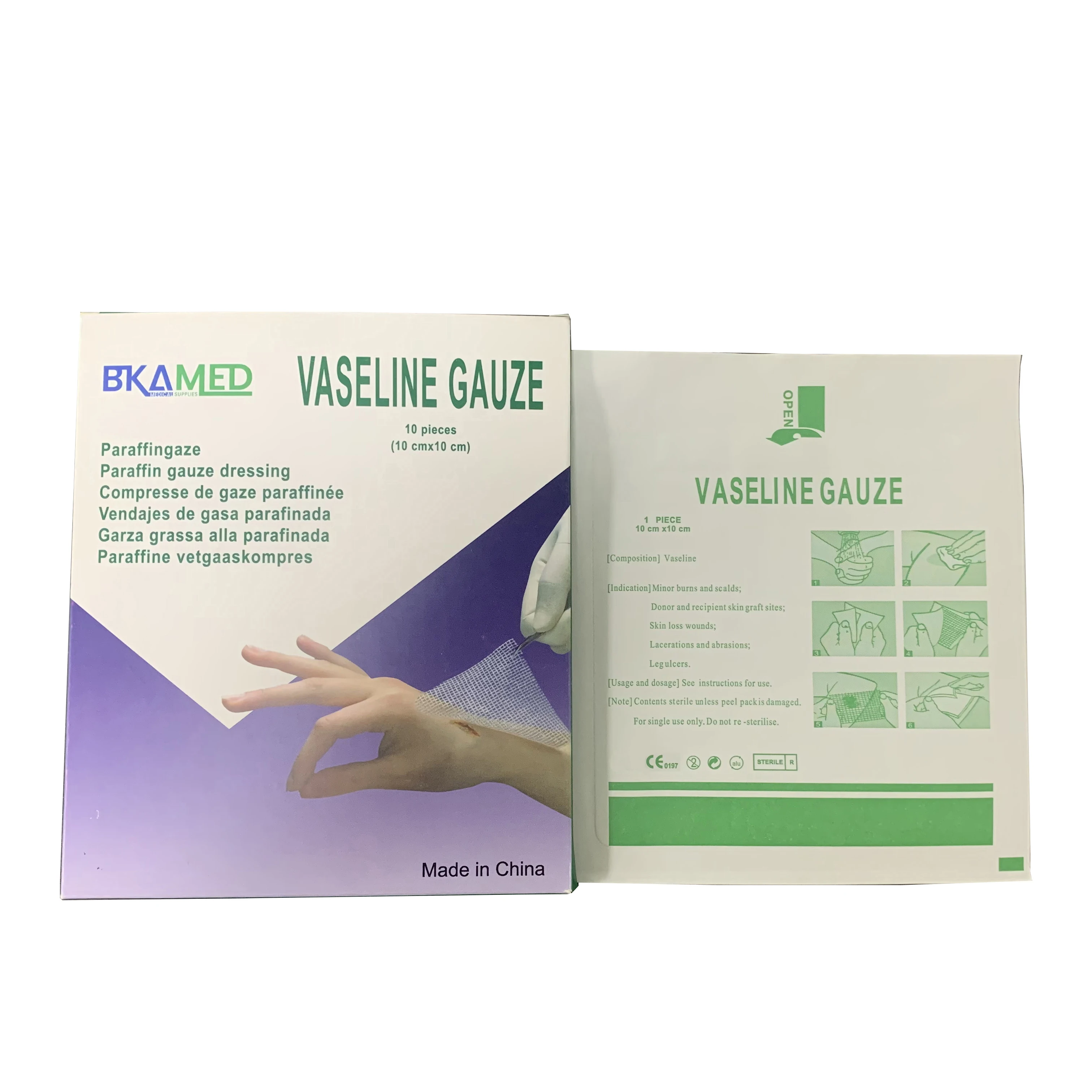 Medical Sterile Gauze Wound Dressing Paraffin Gauze Swab Paraffin Gauze Compress Swab for Hospital