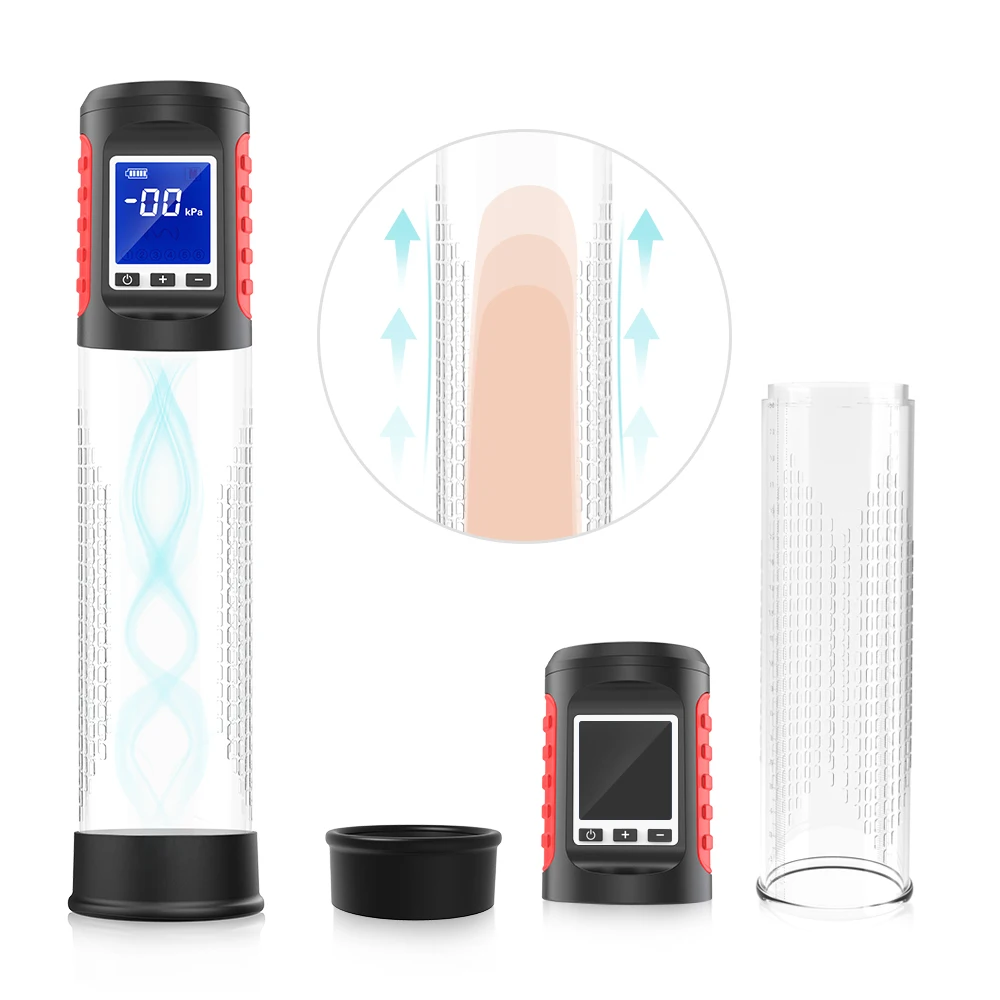 Electric Penis Vacuum Pump Male Sex Toys, Rechargeable 6 Frequency Mode Vacuum Penis Extension Pump Cock Pump Device for Man