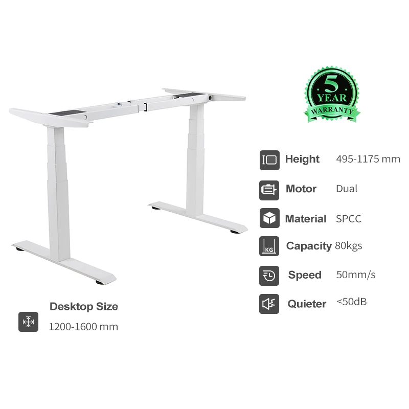 Ergonomic electric dual motor sit stand up height adjustable standing desk table frame riser for home office computer desk