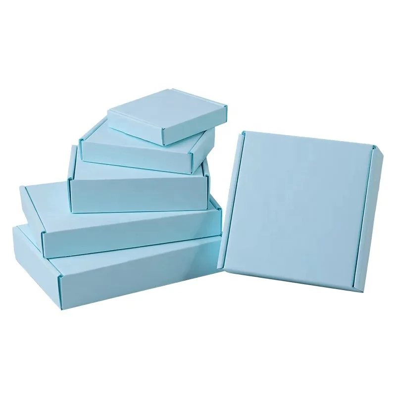 Custom Blue Print Gift Box Wholesale Paper Express Packaging Carton Box Special Cardboard Corrugated Boxes