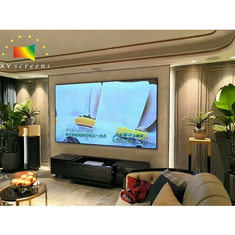 
Best 120 inch 4k alr pet crystal movie home projector screen 