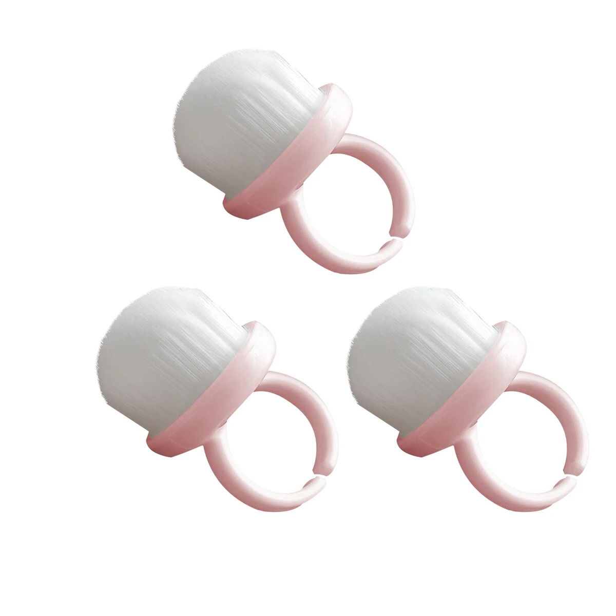 New Design Pink White Brown Ring Shape Nail Dust Brush Nylon Hair Manicure Dust Remover Brush Ring Nail Dust Cleaning Brush