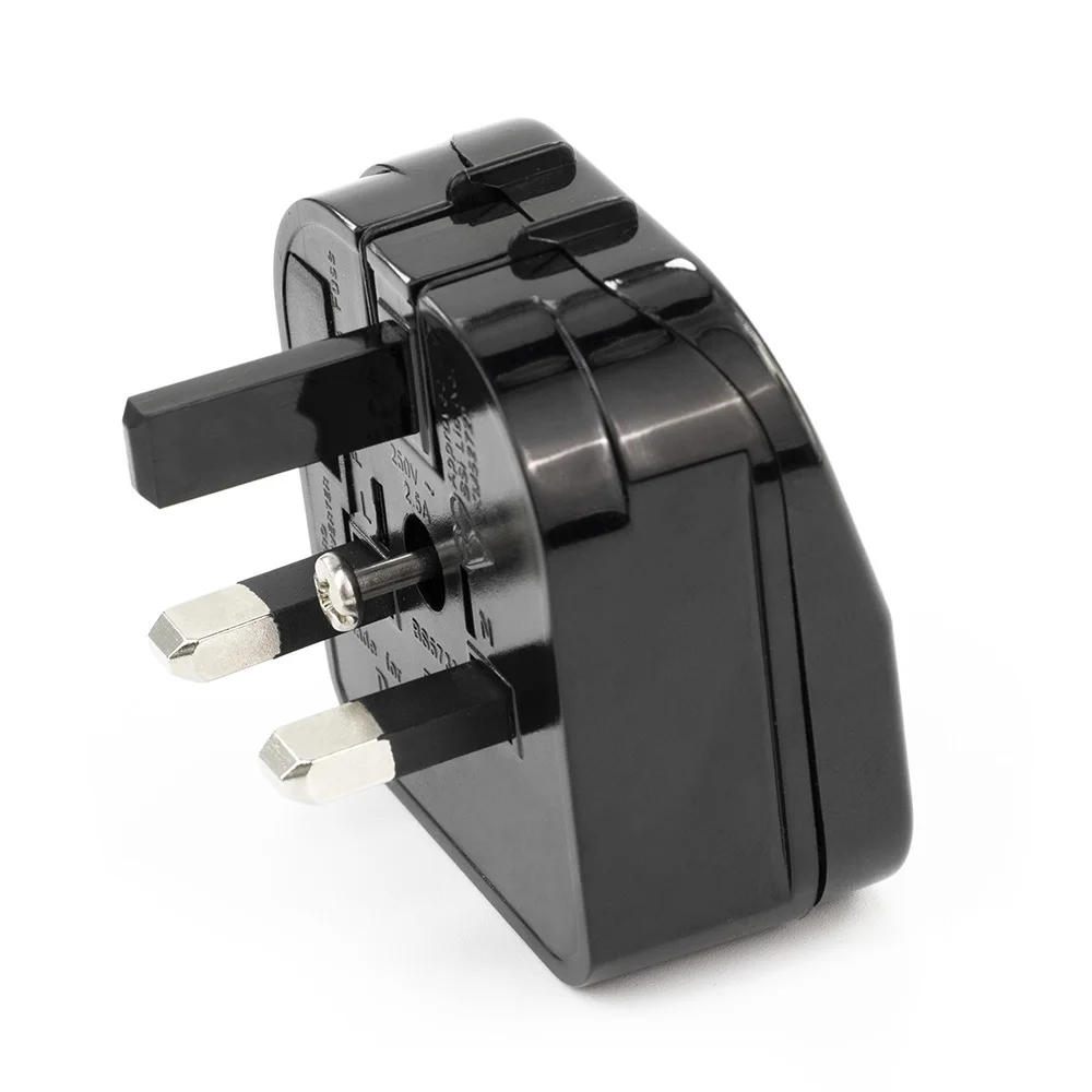 EU to UK Adapter plug with 2 pin female round C plug to BS1363 male plug fused 13A