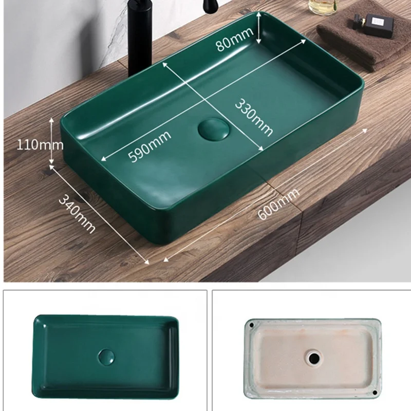 
Matt Color rectangular Ceramic lavabo art luxury bathroom sinks wash basin Price 