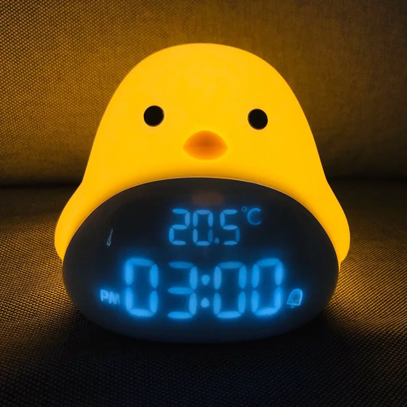 2021 Hot Sale Rechargeable Animal Silicone Baby Led Night Light Desk & Table Timing Alarm Clock