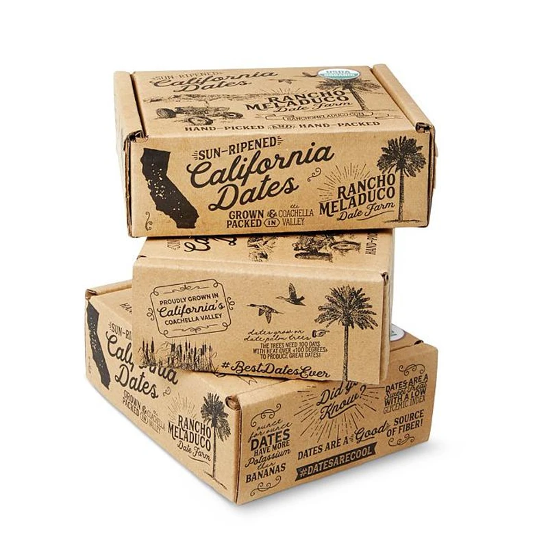 Custom packaging box luxury date shipping box premium date Shipping Box for fresh dates