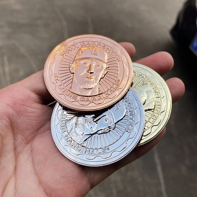 Stamped Custom Zinc Alloy Challenge Coins Pure Brass Metal Commemorative Customized 3D Relief