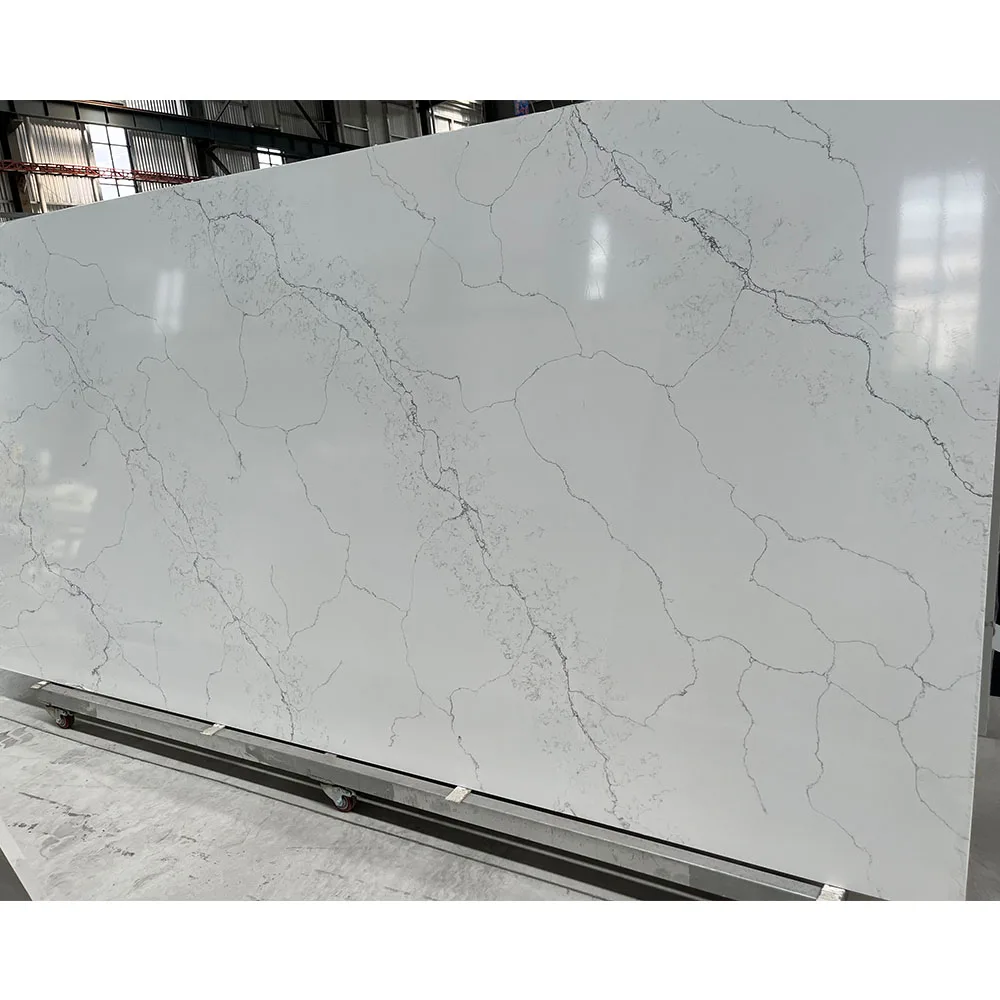 High Quality Calacatta Volar White Quartz Stone Slab Kitchen Countertop Artificial Quartz Stone Slab