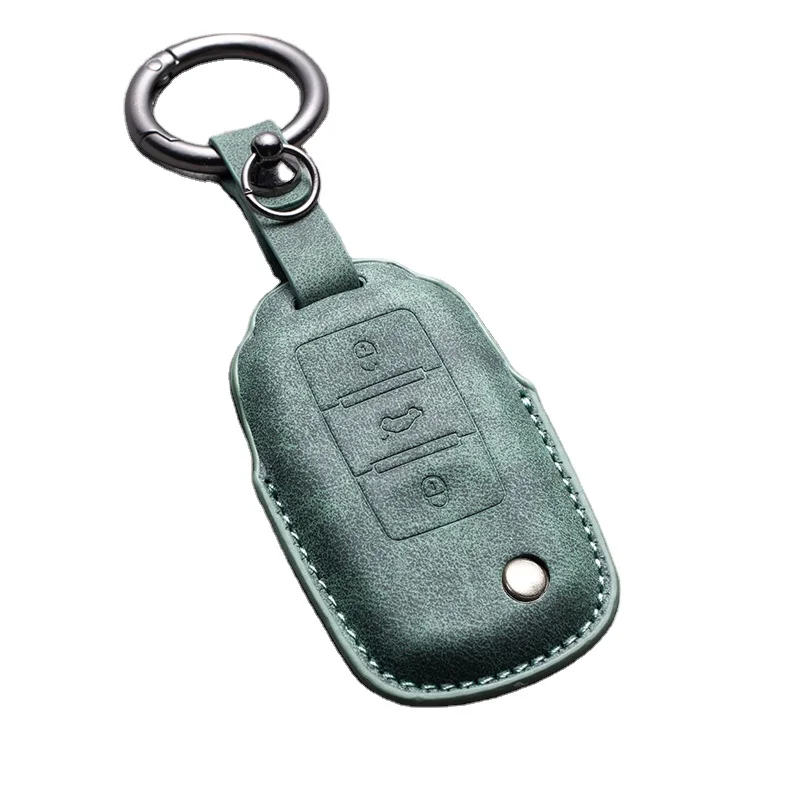 Factory wholesale Leather Car Key Cover Soft And Durable  For VW Volkswagen Car Accessories