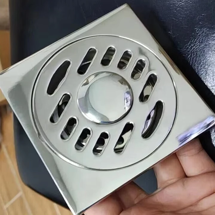 Stainless Steel Thickened Large Displacement Floor Drain for Washing Machine Brushed Rose Gold Chrom Bathroom Drains