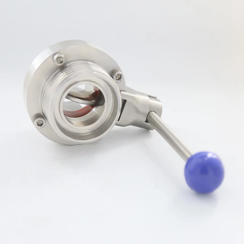 
304 316L SMS DIN sanitary welded butterfly valve for food grade 