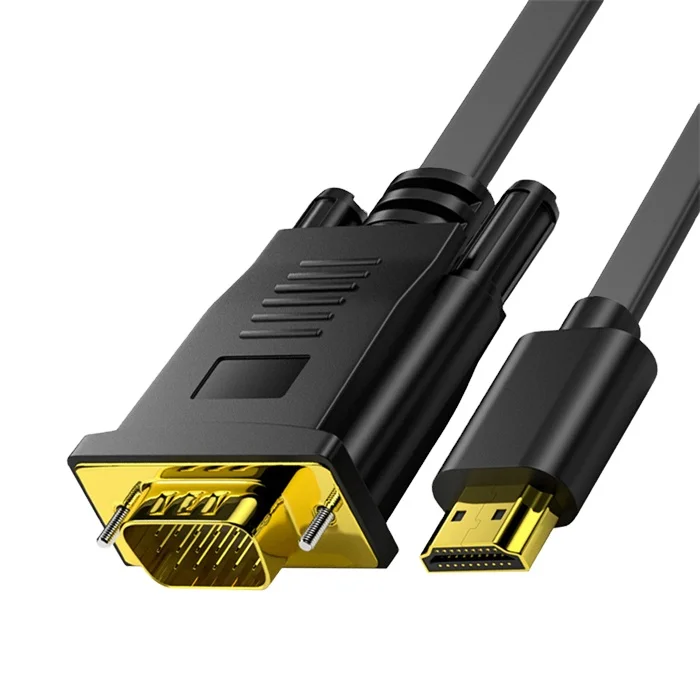 HDMI to VGA male to male cable gold plated injection molding pvc jacket  HDtv adapter cable for TV HDMI to VGA cable