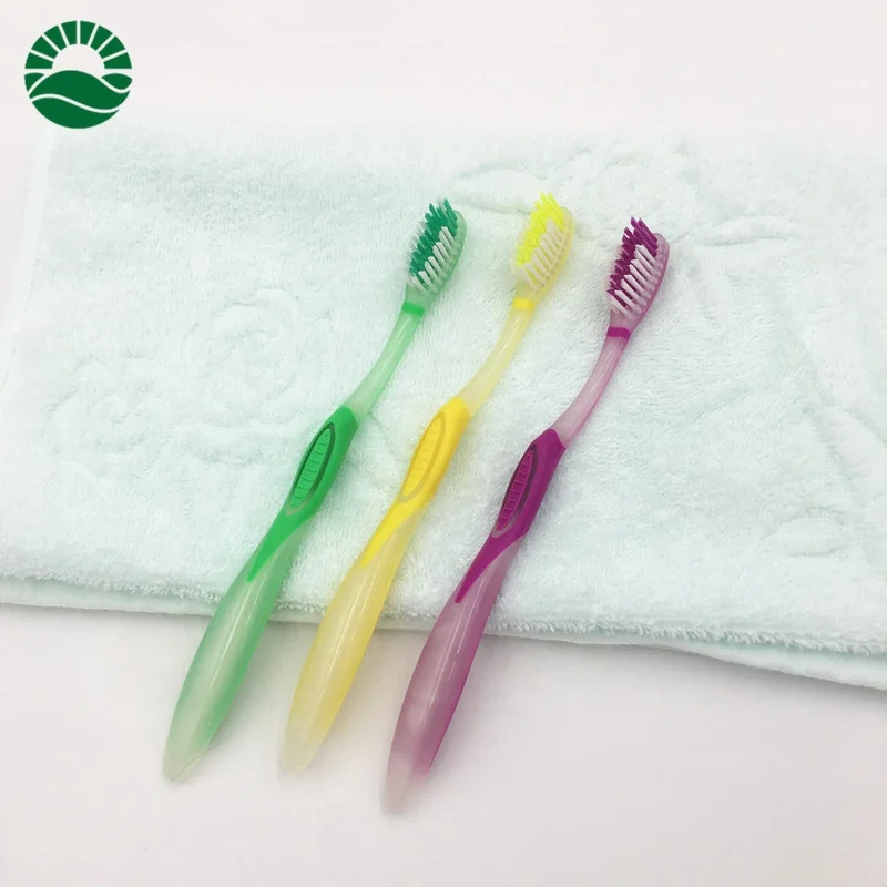 
Cheap price double colors nylon rounded bristle adult toothbrush 