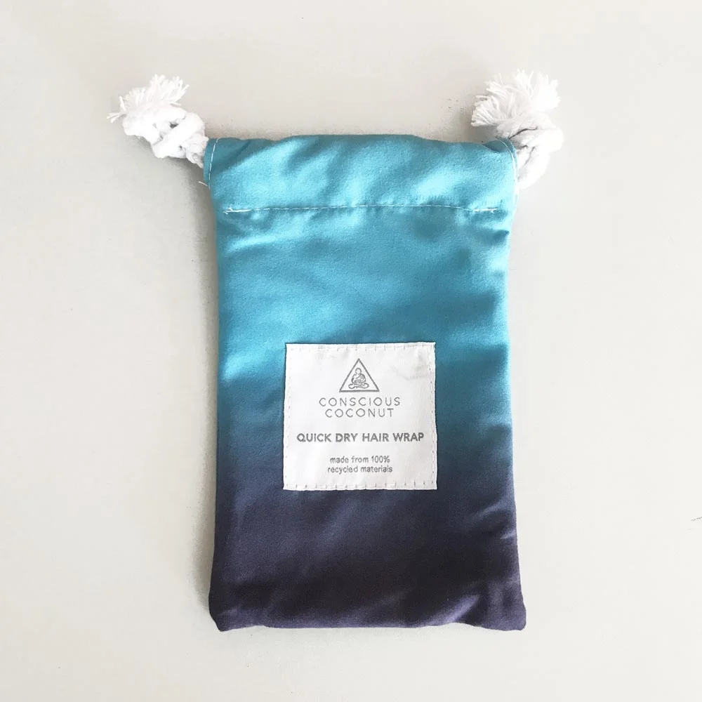 Популярная сжатая Экологически чистая быстросохнущая сушка для волос из микрофибры замшевый тюрбан салонное полотенце с карманной упаковкой
