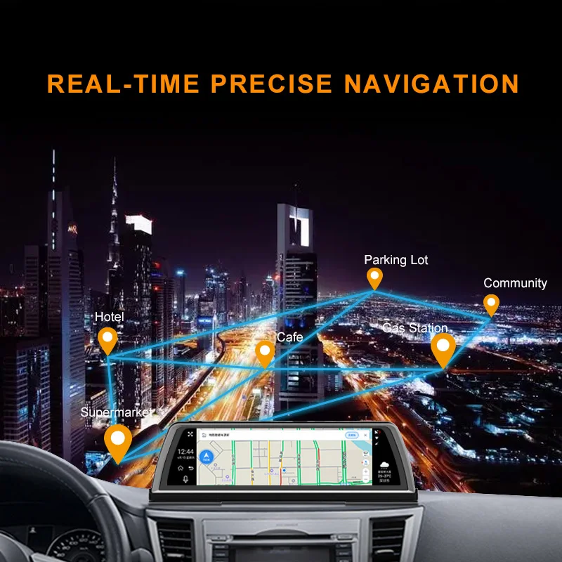 AOEDI AD891 4 Channel Android ADAS Mirror Touch Screen Car DVR Dash Cam 4G Front and Rear View Car Security Camera With GPS