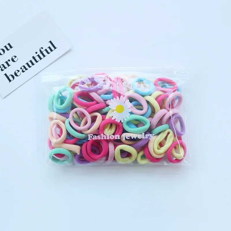 SongMay 100 Pcs/bag Girls Cartoon Hair Tie Children Baby Elastic Hair Band for Girl Kids Hair Accessories Set