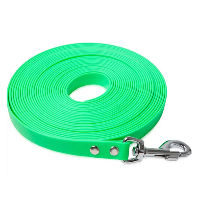 RIBBONS Dog Leash Reflective Nylon Flat Waterproof PVC Tracking Collar Solid Plastic Snap Hook Personalized Wholesale Orange 10m