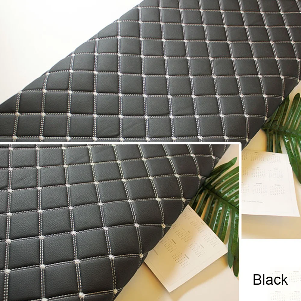 Free Samples Thickened Waterproof Foam Backed Embroidered Car Interior Leather Quilted Car Seat Leather Fabric