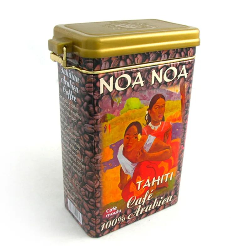 Custom Tea Coffee Bean Packaging Tin Box With Hinge Metal Rectangular Empty Hinged Tins Box Containers Min Small Storage tin box