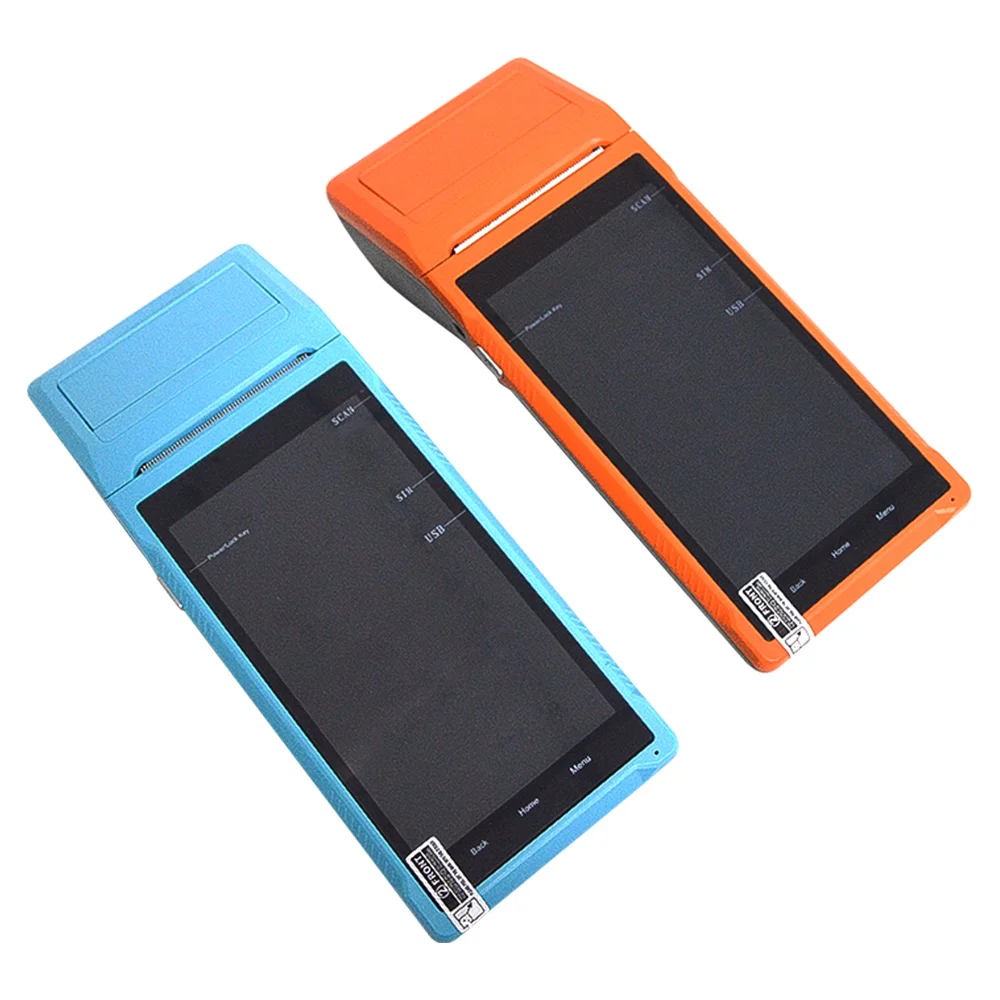 Портативный Android Pda с 500hd камерой для сканирования Qr-кода встроенный 58 мм Термопринтер
