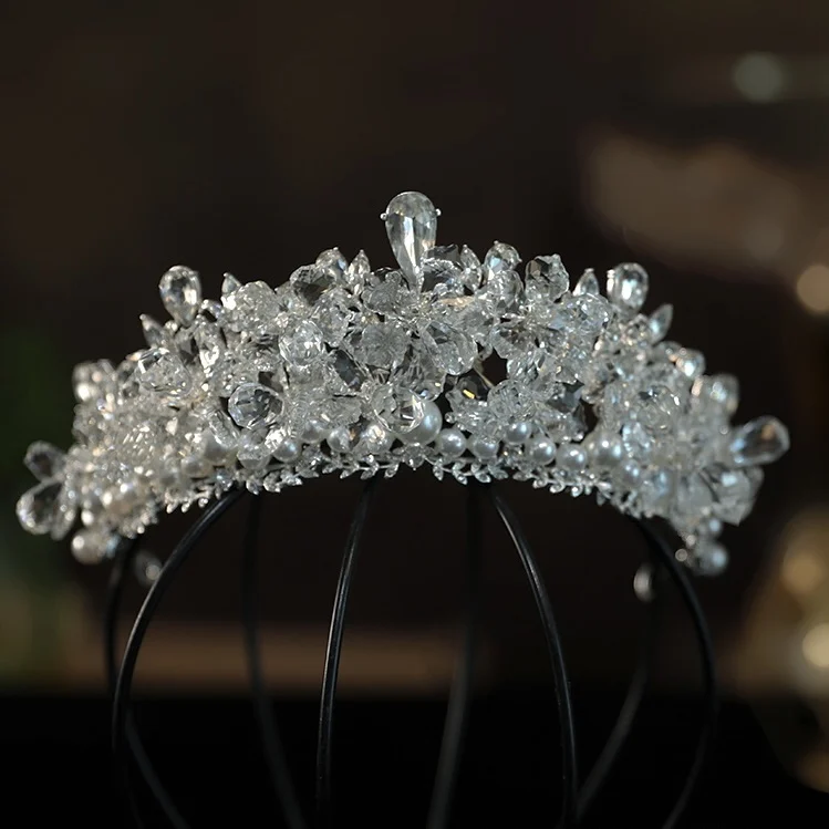 2023 New wedding dress accessories Baroque Crystal Crown headdress wedding accessory for wholesale