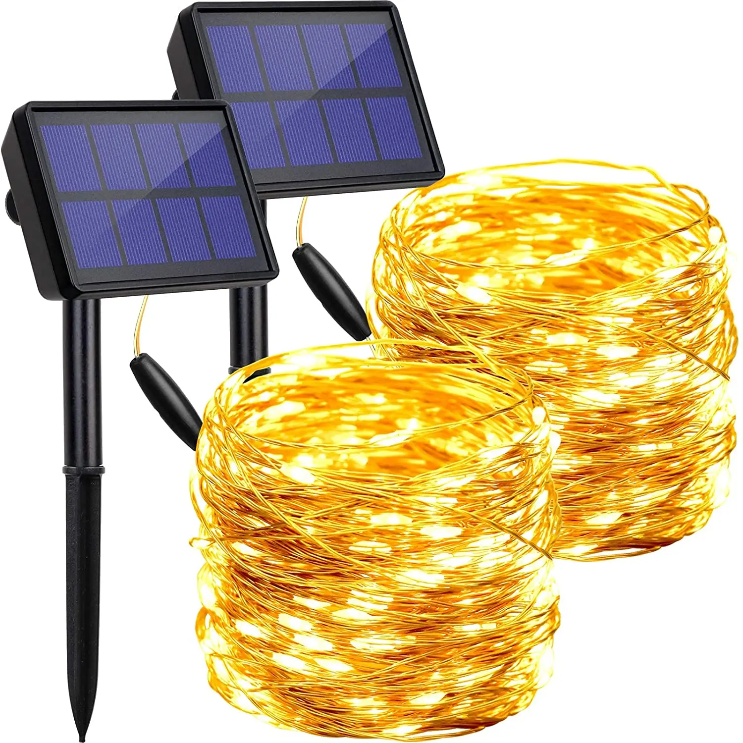Brightown Outdoor 100 Led Solar Fairy Lights with 8 Modes Waterproof Decor Copper Wire Lights for Patio Yard Trees Christmas
