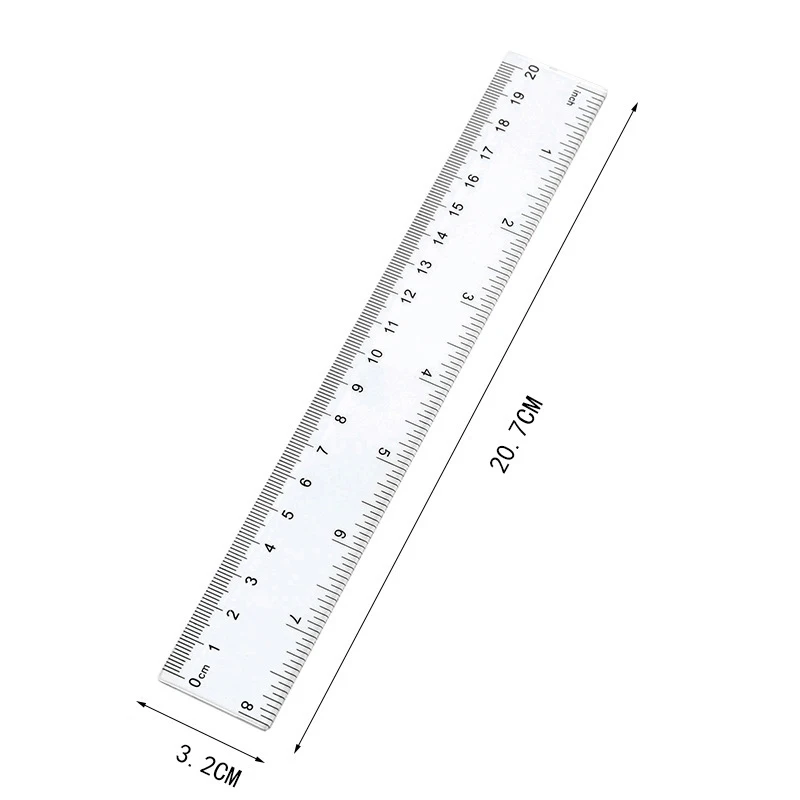 OEM ruler 30cm plastic transparent straight digital ruler for school student measuring