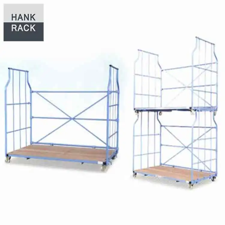 Metal Rack with Wheels Folding Cart Sofa Storage Rack Stackable Sofa Cart