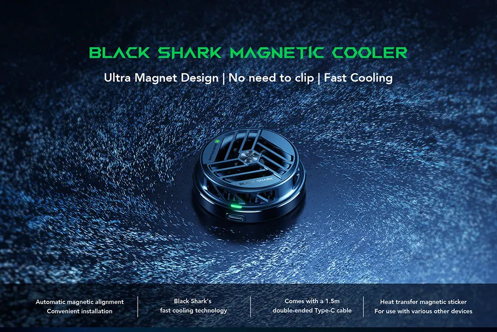 Original Black Shark Magnetic Cooler for Gaming Phone for iPhone 12/iPhone 13/Black Shark 4/Rog/Xiaomi/Poco F3/Switch/Pad Fast C