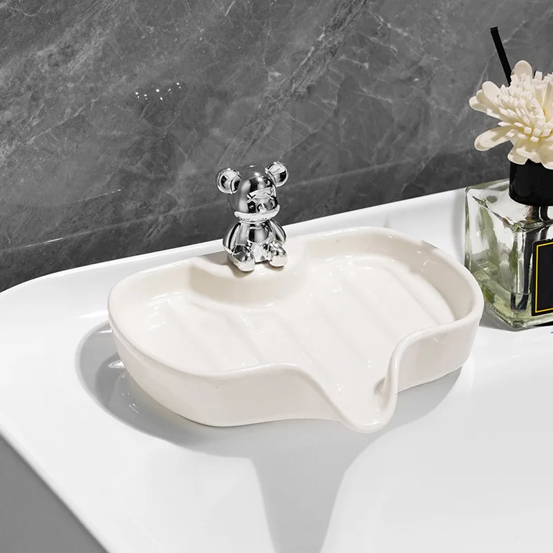 Lovely ceramic soap dish holder soap saucer bathroom accessories for home hotel