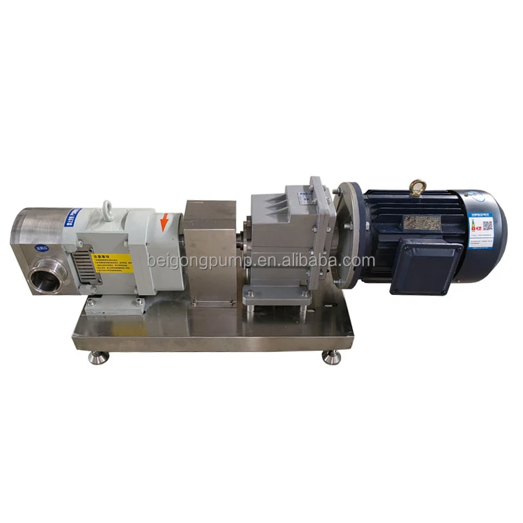 Stainless Steel 2-3 Lobe Cam Rotary Pump Motor Powered Transfer Gear Type Pump for Water Edible Oil Juice Jam Sauce