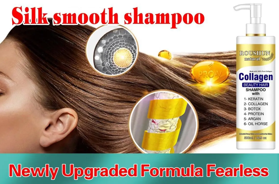 ROUSHUN Collagen Shampoo Smoothing Repairing Biotin Protein Hair Shampoo