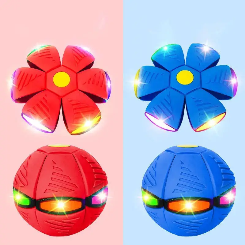 Portable Interactive Flying Disc Toy for Kids and Pets Small Plastic and TPR Magic Ball Decompression Toy in Box Packaging