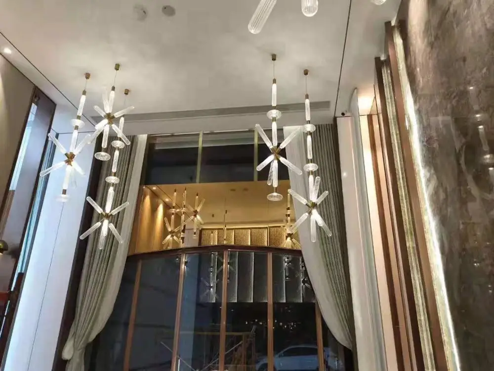 
Hotel customized custom project lamp light hanging chandelier pendant nordic European style 