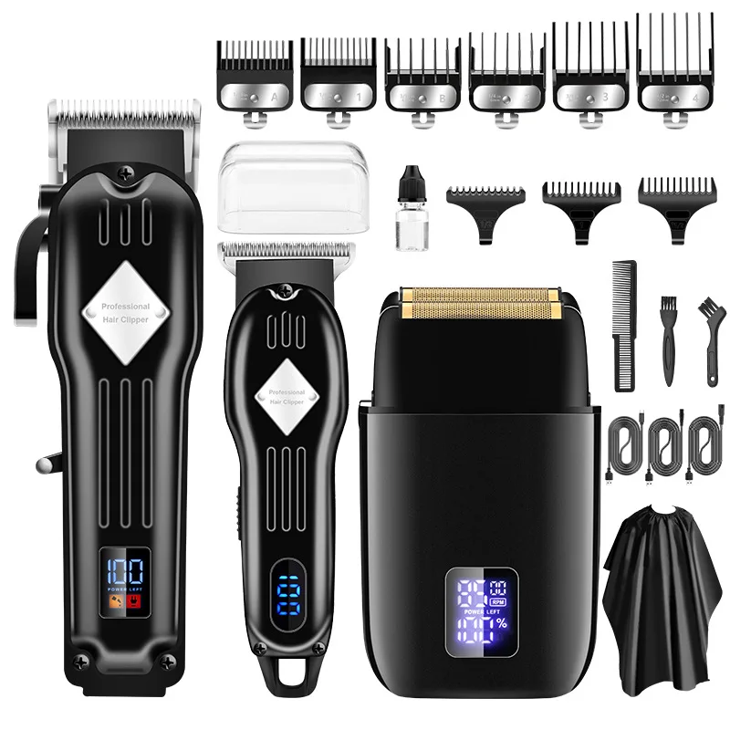 3 In 1 Multifunction Professional Hair Grooming Set Hair Cutting Shaver Salon Cordless Hair Trimmer & Clippers