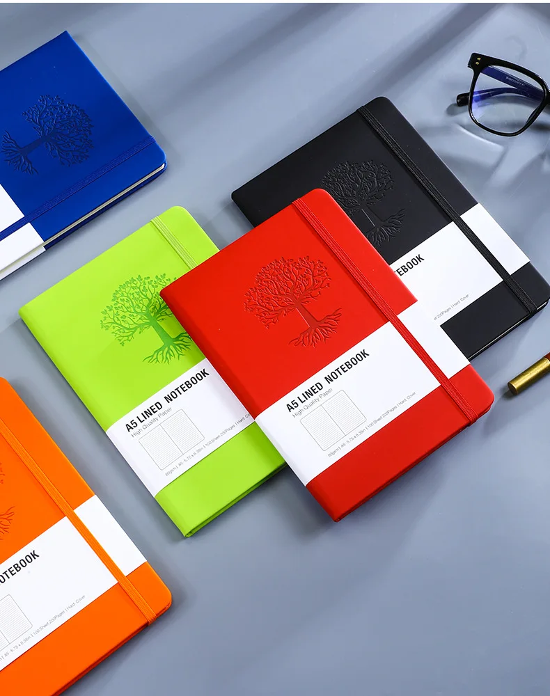 Travel Souvenir Gift 200 Pages Branded Notebooks Note Book Black Paper A5 Pink Leather Note Books A5 Customized