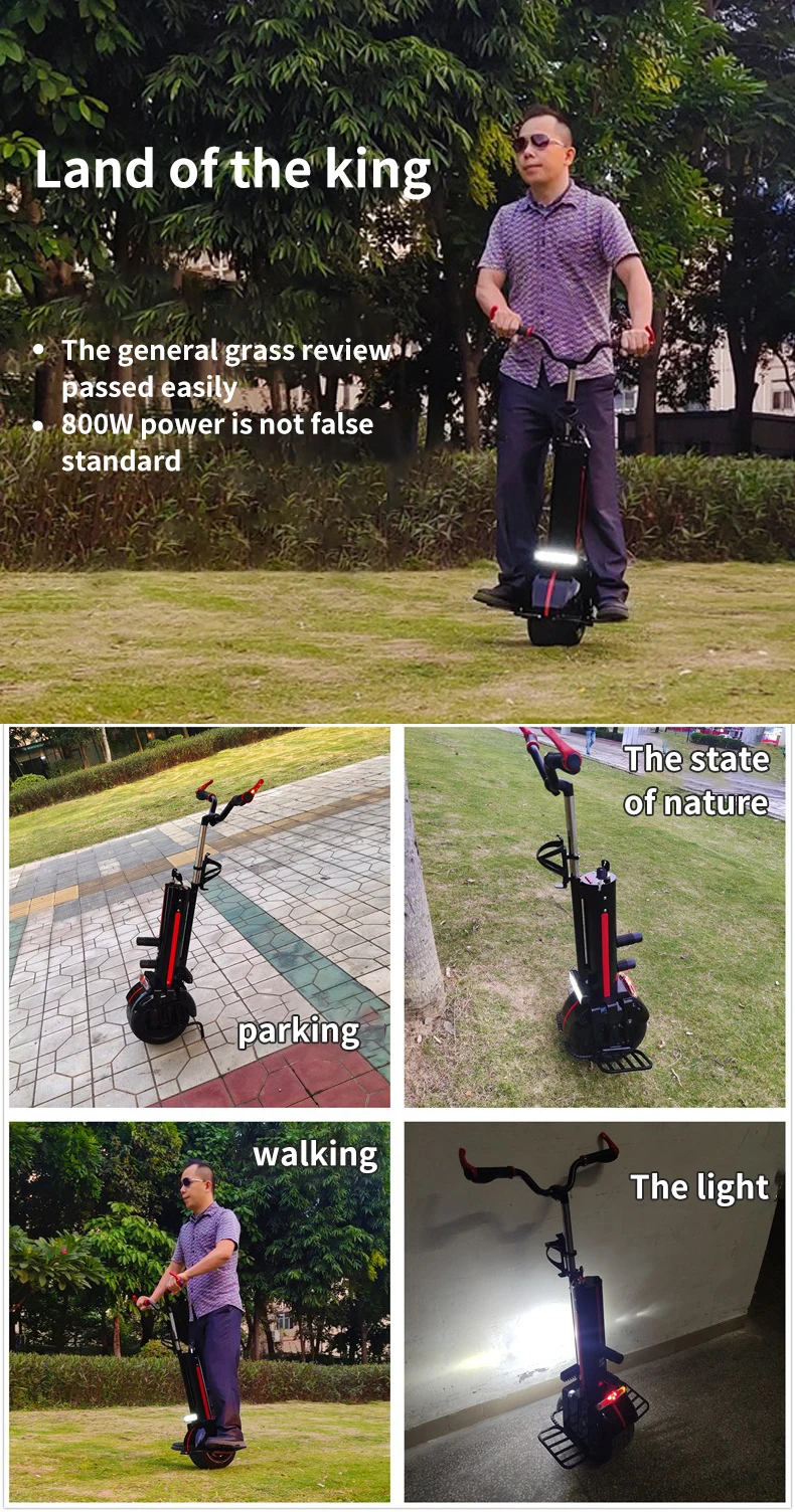 Adults Unicycle FCC CE ROHS new design with super bright LED lights and collapsible foot pedal single-wheel balance vehicle