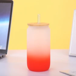 Frosted Clear Can Shaped Beer Glass Elegant Shaped Drinking Glasses Can Shaped Beer Glass 12oz 16oz Diy Blank Sublimation