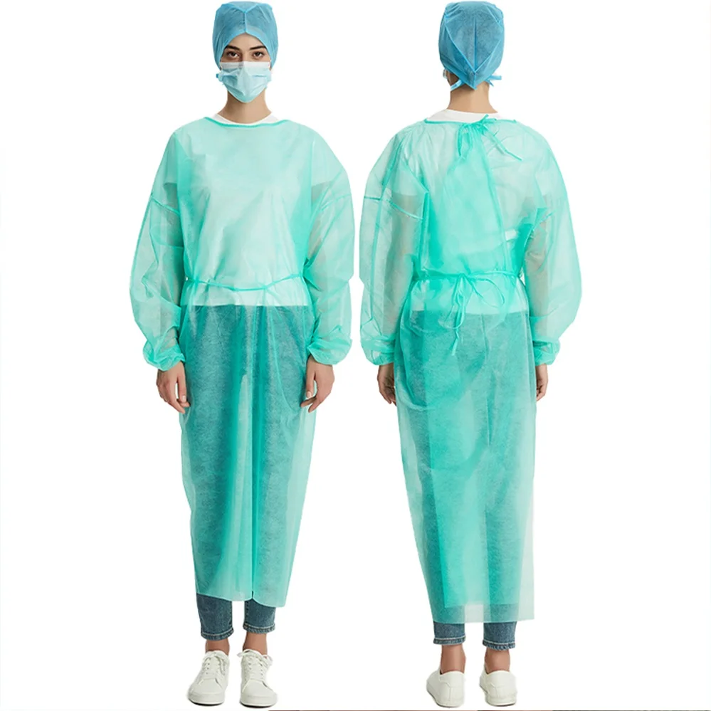 factory sale Disposable PP PPE Isolation Gown Hospital Doctor Nurse Protecting Clothing Gown Medical Surgical Isolation Gown