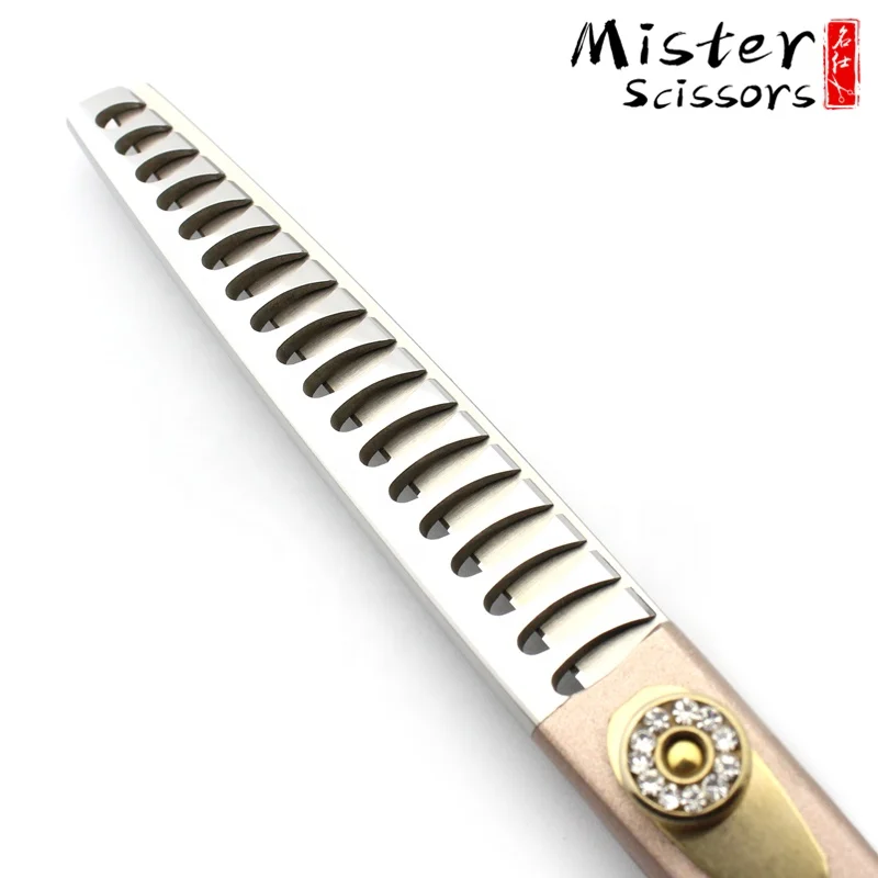 
Rose Gold Professional Pet Grooming Scissors Kit Fishbone Teeth Thinning Scissors 7.0 inch 440C Stainless Steel 