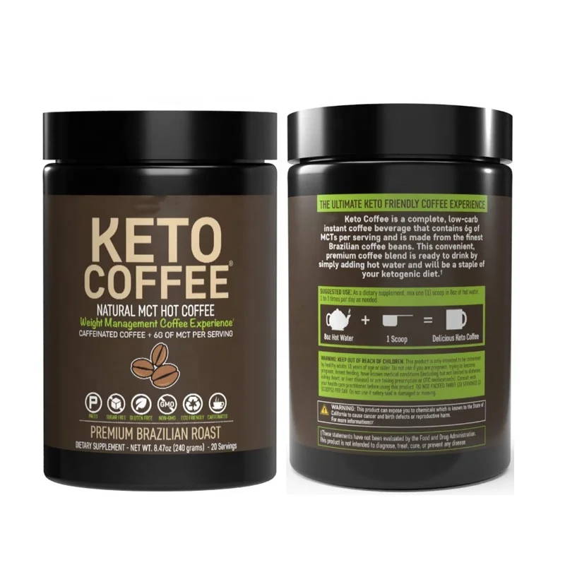 Частная торговая марка Keto Coffee, растворимый жировой напиток для кетогенического диетического повышения кетона, производство энергии и метаболизма