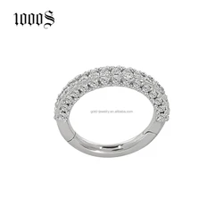 Wholesale 14K Real White Gold Nose Rings Fine Jewelry Piercing Real Diamond Body Jewelry Custom Jewelry Hot Selling