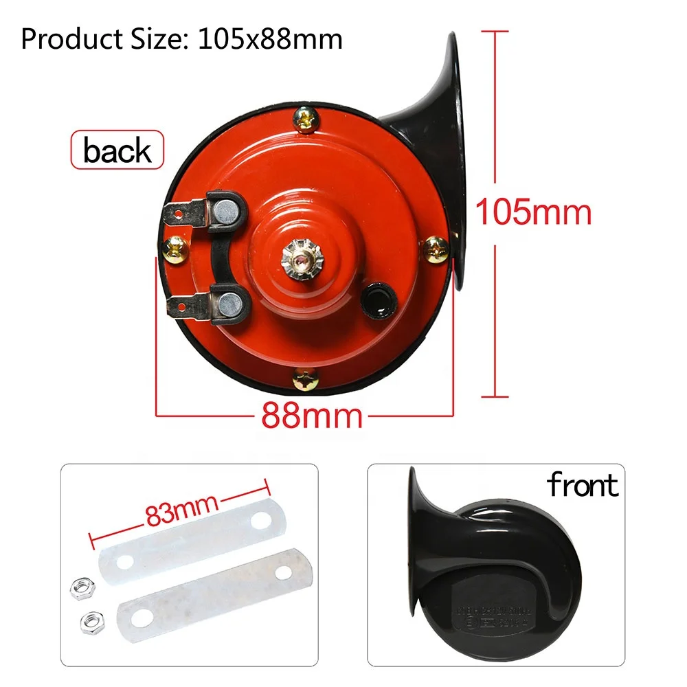 12V Air Horn For Car Speaker Electric Auto Snail Horn Motorcycle Dual-tone Car Horn  Loud Signal