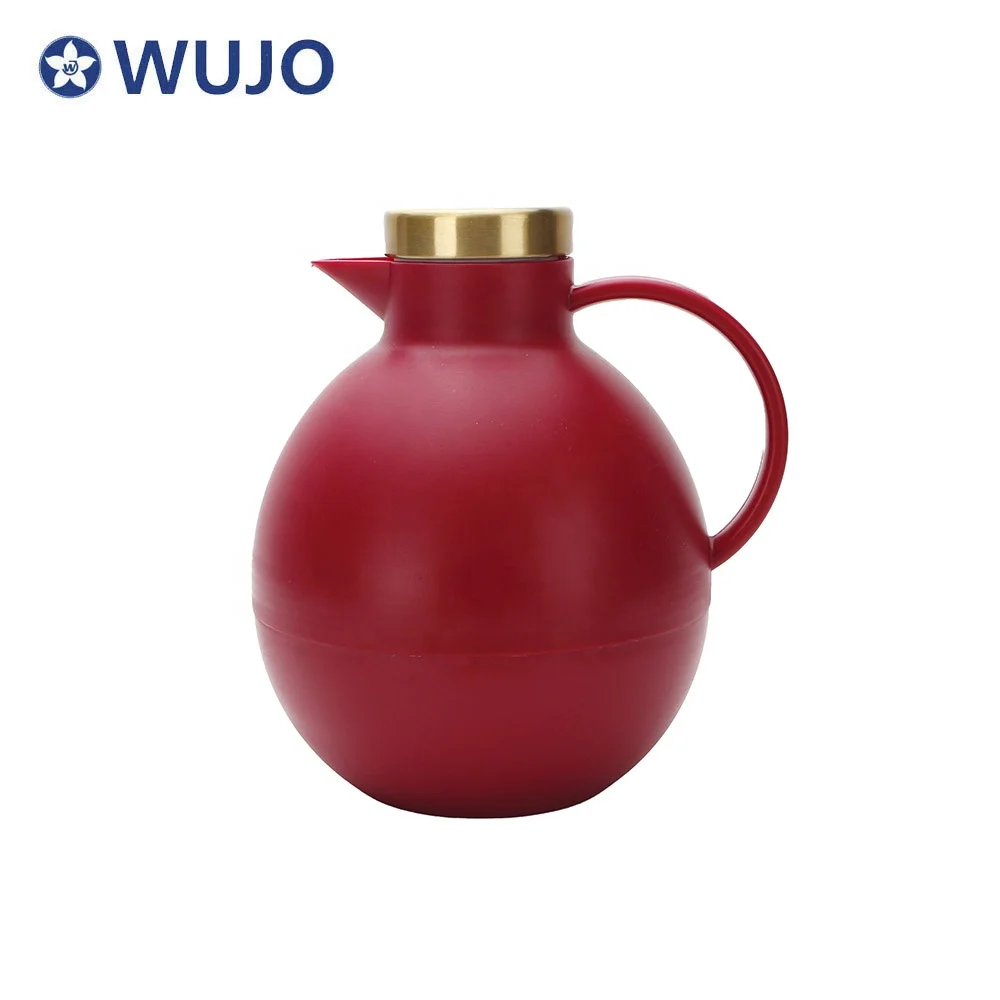 WUJO Arabian Style Keep Hot 24 Hours Dallah Vacuum Flask Thermal Thermos Tea Arabic Coffee Pot with Glass Inner
