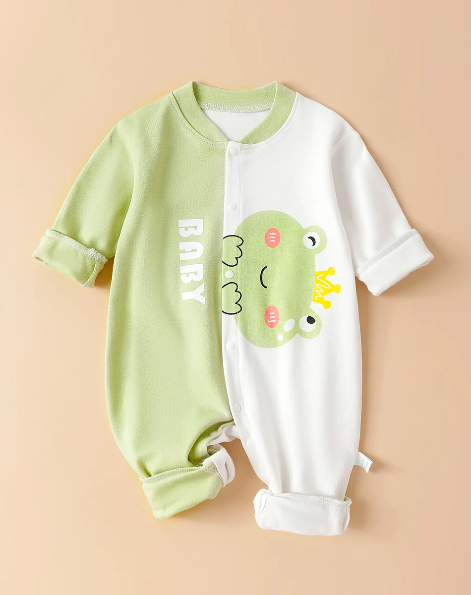 Adorable Cotton Knitted Romper for Easter Babies Cute Purple Bunny Print Sizes 12 & 18 Months