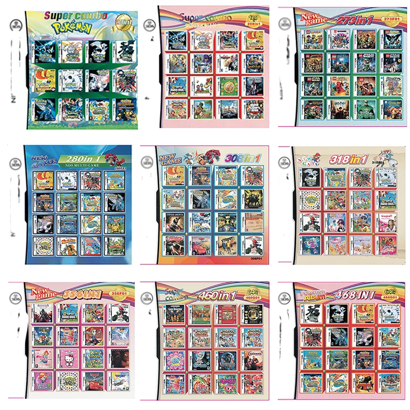  Видеокартридж 468 в 1 DS игровые карты NDS игровая карта для альбома Pokemon/