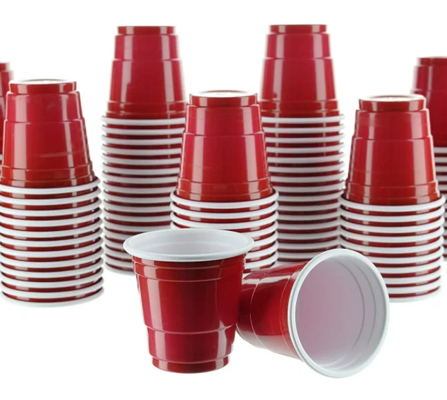 Mini Red Shot Glasses Plastic Shot Cups Jello Shots Jager Bomb Beer Pong