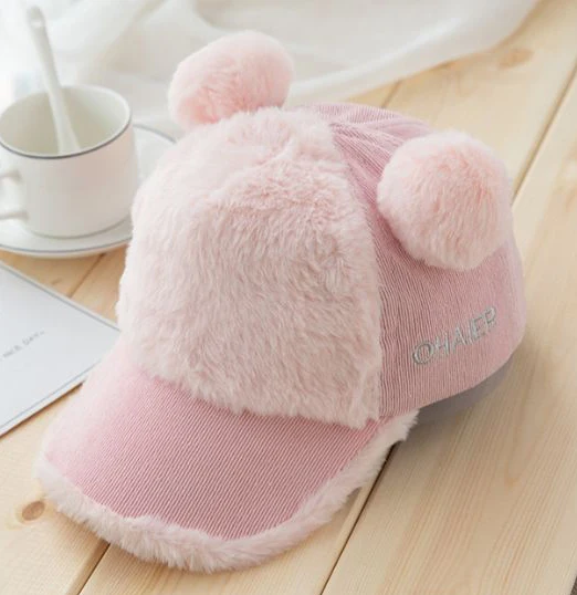 
wholesale fashion cute personalized animal outdoor flocking warm baseball wool babies kids winter children hat 