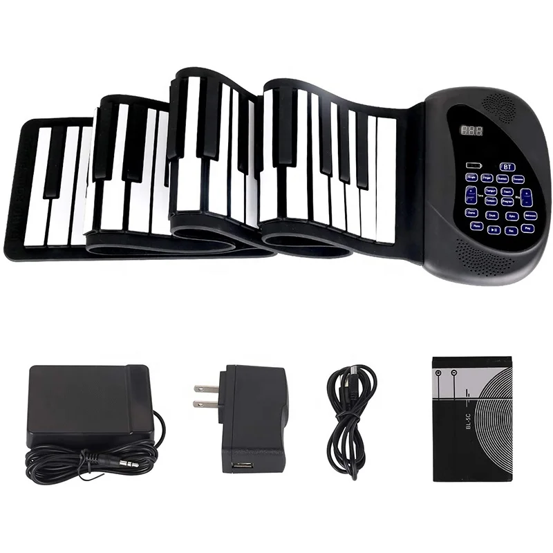 2022 hot product Rolling up 61keys piano midi hand roll foldable piano for kid to playing piano