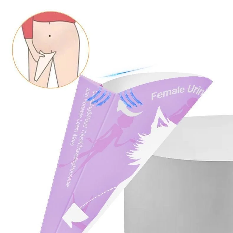 Wholesale Outdoor Standing Portable Paper Urinal Females Pee Device Traveling Funnel Emergency Paper Urinals For Lady